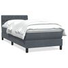 vidaXL Cama com molas/colch&atilde;o cinza-escuro 80x210 cm veludo