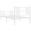 vidaXL Estrutura de cama com cabeceira e p&eacute;s 90x190 cm metal branco