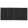 vidaXL Mesa de jardim com tampo de vidro 190x90x75 cm vime PE preto
