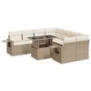 vidaXL 9 pcs conjunto de sof&aacute;s p/ jardim com almofad&otilde;es vime PE bege