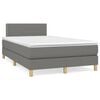 vidaXL Cama com molas/colch&atilde;o 120x200 cm tecido cinzento-escuro