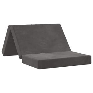 vidaXL Sof&aacute; Cama Dobr&aacute;vel 100 x 67 x 45 cm Cinzento-Escuro