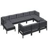vidaXL 10 pcs conjunto lounge jardim c/ almofad&otilde;es pinho maci&ccedil;o preto
