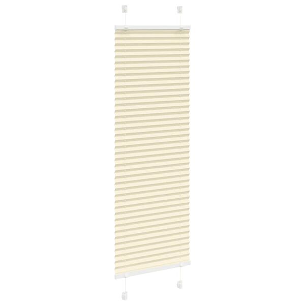 vidaXL Creme Plissada Cega 45x150 cm Largura Tecido 44,4 cm Poli&eacute;ster