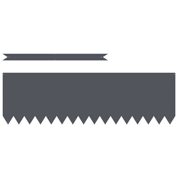 vidaXL Acabamento para Gramado 10 pcs Antracite 100 x 0.05 x 20 cm