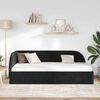vidaXL Estrutura de Cama de Canto com cabeceira Preto 90 cm x 200 cm