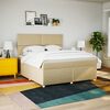 vidaXL Cama com molas/colch&atilde;o 180x200 cm tecido cor creme