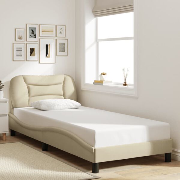 vidaXL Estrutura de cama sem colch&atilde;o Hvar 80x200 cm creme