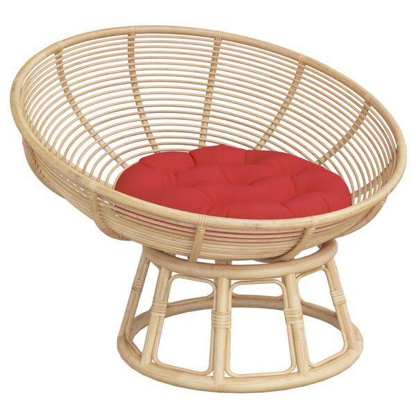 vidaXL Almofad&atilde;o redondo &Oslash; 60 x11 cm tecido oxford vermelho