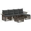 vidaXL Conjunto de Sof&aacute; de Jardim 6 unid. Cinzento vime PE