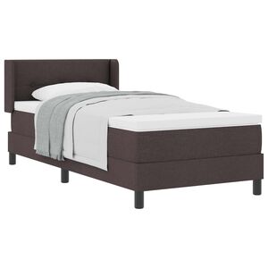 vidaXL Cama Box com colch&atilde;o Marrom Escuro 200 x 90 cm Poli&eacute;ster