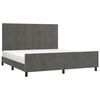 vidaXL Estrutura de cama c/ cabeceira 180x200cm veludo cinzento-escuro