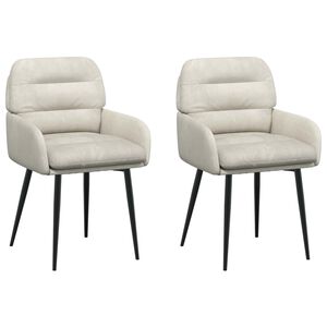 vidaXL Cadeiras de Jantar 2 unid. Veludo Creme 59 x 59,5 x 90 cm
