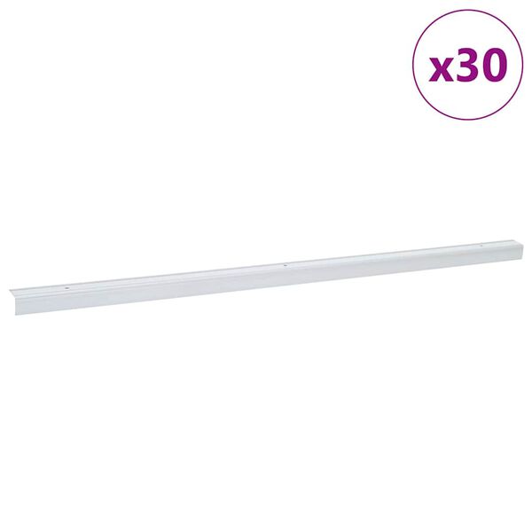 vidaXL Perfis para degraus 30 pcs Prateado 67 x 3.5 x 3 cm Alum&iacute;nio