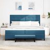 vidaXL Cama Box com colch&atilde;o Azul escuro 200 x 200 cm Veludo