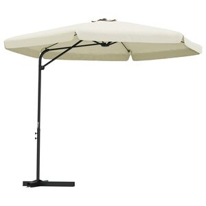 vidaXL Guarda-sol de exterior com poste de a&ccedil;o 300 cm branco areia