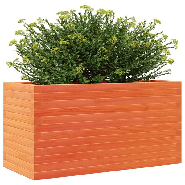 vidaXL Vaso/floreira de jardim 90x40x46 cm pinho maci&ccedil;o castanho-mel