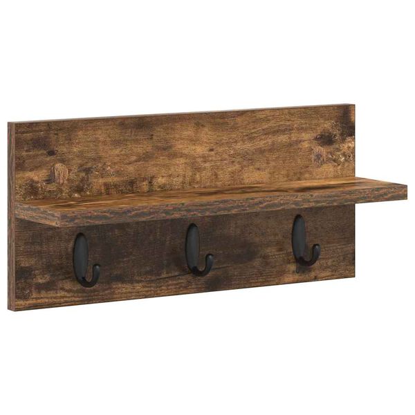 vidaXL Cabideiro de Parede Carvalho Defumado 40 x 10,5 x 18 cm