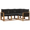 vidaXL Conjunto de Sof&aacute;s para Exterior 4 pcs Natural e Preto