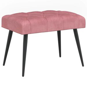 vidaXL Banco com bot&otilde;es estofados Rosa 60 x 40 x 45 cm Veludo