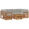 vidaXL Conjunto de Sof&aacute;s para Exterior 7 pcs Cinza Natural e Claro