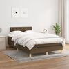 vidaXL Cama boxspring com colch&atilde;o 120x190 cm tecido castanho-escuro