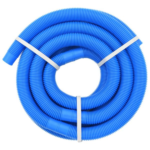 vidaXL Mangueira de piscina com braçadeiras azul 38 mm 6 m