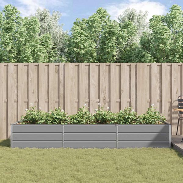 vidaXL Floreira Cinzento-claro 195 x 100 x 45 cm A&ccedil;o Galvanizado
