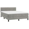 vidaXL Cama box spring c/ colch&atilde;o/LED 140x200 cm veludo cinzento-claro