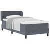 vidaXL Cama Box com colch&atilde;o Cinzento escuro 90 x 190 cm Veludo