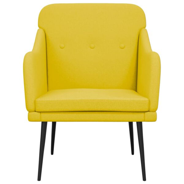 vidaXL Cadeira com apoio de bra&ccedil;os 63x76x80 cm tecido amarelo-claro