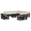 vidaXL Conjunto de Sof&aacute; de Jardim 14 unid. Preto e Branco Creme