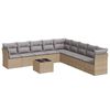 vidaXL 10 pcs conjunto de sof&aacute;s p/ jardim com almofad&otilde;es vime PE bege