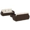 vidaXL 7 pcs conjunto de sof&aacute;s jardim c/ almofad&otilde;es vime PE castanho