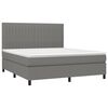 vidaXL Cama box spring c/ colch&atilde;o e LED 160x200 cm tecido cinza-escuro