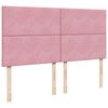 moldura de cama otomana vidaXL com colch&atilde;o rosa 200x200cm Veludo