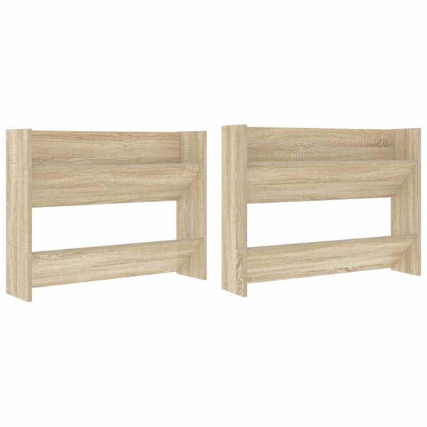 vidaXL Sapateiras de parede 2 pcs 80x18x60cm contrapl. carvalho sonoma
