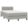 vidaXL Cama box spring c/ colch&atilde;o e LED 120x190 cm tecido cinza-claro