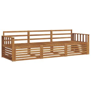 vidaXL Conjunto de Sof&aacute;s para Exterior 3 pcs Natural