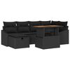 vidaXL Conjunto de Sof&aacute; de Jardim 7 pcs Preto vime PE