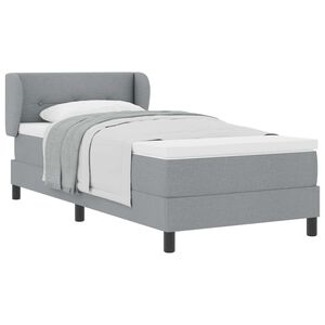 vidaXL Cama Box com cabeceira Cinzento-claro 80 x 200 cm tecido