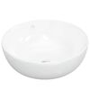 vidaXL Lavatório redondo 44x17 cm cerâmica branco