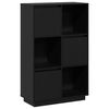 vidaXL Aparador alto 74x35x117 cm pinho maci&ccedil;o preto