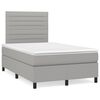 vidaXL Cama boxspring com colch&atilde;o 120x190 cm tecido cinzento-claro
