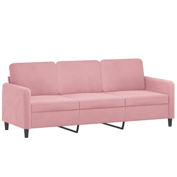 vidaXL 2 pcs conjunto de sofás veludo rosa