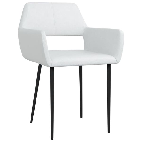 vidaXL Cadeiras de jantar 2 pcs couro artificial branco