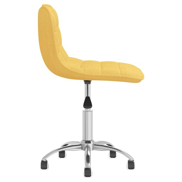 vidaXL Cadeira de escrit&oacute;rio girat&oacute;ria tecido amarelo mostarda