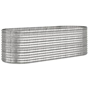vidaXL Canteiro elevado jardim 224x80x68cm a&ccedil;o galvanizado prateado