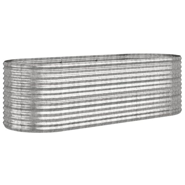 vidaXL Canteiro elevado jardim 224x80x68cm aço galvanizado prateado