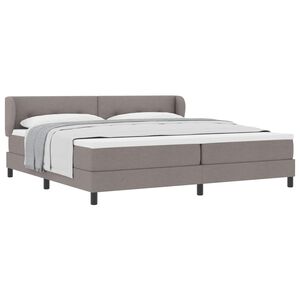 vidaXL Cama Box com colch&atilde;o Cinzento-acastanhado 200 x 200 cm tecido